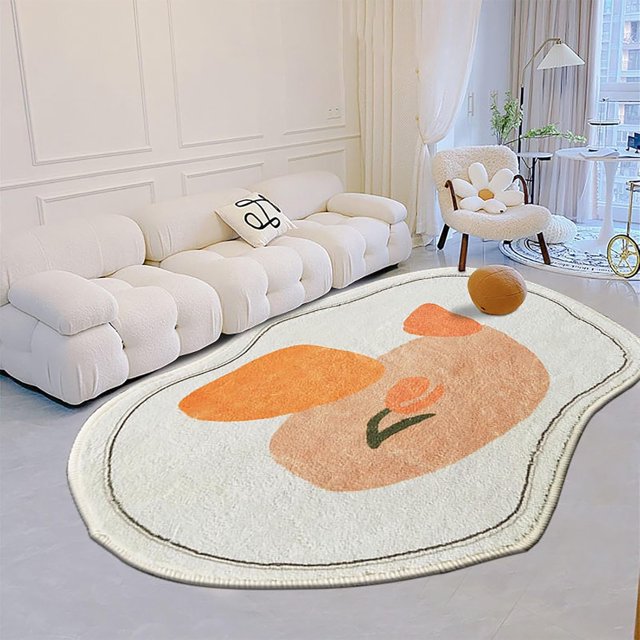Area Rug, Irregular Shape Rug, Rugs for Living Room, Non Slip Rugs for Bedroom, for Living Room Guest Room Study Room Washable Rugs