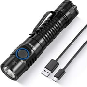 Wurkkos Metal Compact Rechargeable LED Flashlight with USB Charging Port, IPX7 Waterproof, 1300 Lumen