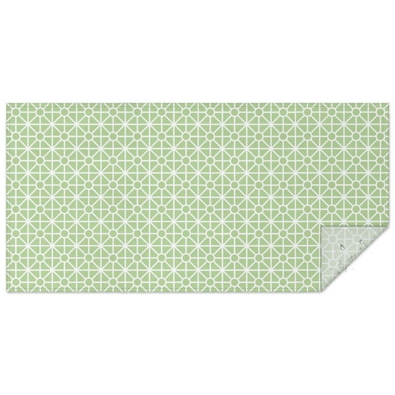 Rectangle Waterproof Green Geometry Tablecloth Reusable Washable Weight Fabric Table Covers for Restaurant,Picnic,Indoor and Outdoor Dining 60 Inch X 120 Inch