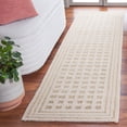 thumbnail image 2 of SAFAVIEH Ebony Bernadine Plaid Runner Rug, Ivory/Beige, 2'3" x 9', 2 of 10