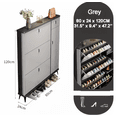 thumbnail image 2 of SOCE041 - Armoire à Chaussures Mince pour Entrée avec Rangement Rabattable - Gris (80 x 24 x 120 cm), 2 of 3
