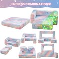 thumbnail image 3 of Lamerge Kids Couch for Playroom, Glow in The Dark Toddler Modular Couch, Convertible Baby Play Foam and Floor Cushion, Kids Play Sofa Couch for Nursery Bedroom (Rainbow+Unicorn), 3 of 10
