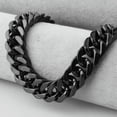 thumbnail image 3 of Mens Black Stainless Steel Curb Cuban Chain Necklace or Bracelet 6/8/10/12/15mm, 3 of 3
