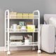 thumbnail image 1 of Estante de almacenamiento de metal con ruedas, carrito de servicio móvil de acero inoxidable para baño, cocina, verduras, color blanco, 3 capas, 1 of 1