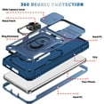 thumbnail image 3 of Rugged for Samsung Galaxy A53 5G Case with Camera Lens Sliding Cover Protective Phone Case with Rotated Ring Holder Stand, Heavy Duty Shockproof Magnetic Car Mount Case for Galaxy A53 5G, Blue, 3 of 11