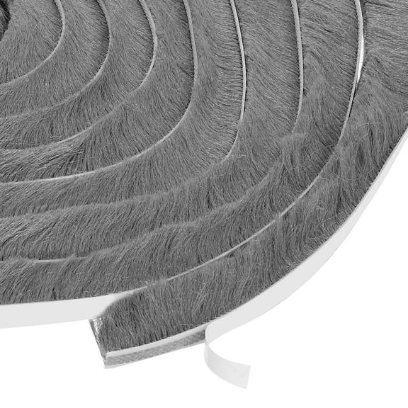 Adhesive Brush Seal Weather Stripping 7/8" x 3/8" x 36ft for Sliding Sash Door Window Wardrobe Seal, Gray