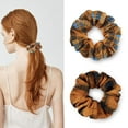 thumbnail image 5 of 6PCS Fall Plaid Hair Scrunchies, Christmas Thanksgiving Hair Tie, Elastic Plaid Fabric Hair Bands Multi Colors Check Hair Ties for Girls Women Hair Accessories, 5 of 9