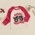 thumbnail image 5 of Okbabeha Valentine's Day T-shirt for Little Boys Girls Letter Tractor Print Tops Toddler Kids Long Sleeve Raglan Tees, 5 of 7