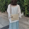 thumbnail image 4 of Kmbangi Lady Fashion Crossbody Envelope Bag Solid Color Straw Woven Handbag, 4 of 6