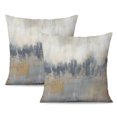 thumbnail image 1 of Exquisite 2-Pack Abstract Art Cushion Cover: Grey & Blue, Modern Decor, Soft Linen, Zippered, 16x16 inch, Perfect for Adding Style to your Sofa or Couch., 1 of 7