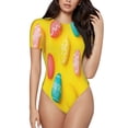 thumbnail image 1 of Fotbe Easter eggs (2) Body de Mujer con Cuello Redondo y Mangas Cortas, Sin Mangas Ajustado, Suave, Cómodo y Básico-Large, 1 of 7
