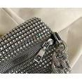 thumbnail image 6 of Kukuzhu Rhinestone Clutch for Women Sparkling Chain Evening Handbags Silver Purse Bling Hobo Handbag for Wedding Cocktail Party, 6 of 8