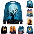 thumbnail image 5 of Towmus Ladies Winter Cute Blouse Graphic Halloween Teen Girls Shirts Novelty Pullover Roundneck Sweatshirt Plus Size Sweater, 5 of 6