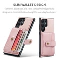 thumbnail image 5 of Feishell for Samsung Galaxy S24 Ultra Back Cover with Magnetic Detachable Card Pocket,Shockproof Protective PU Leather 2-In-1 Magnetic Buckle ID Credit Card Slots Phone Case,Pink, 5 of 6