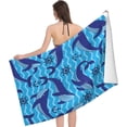 thumbnail image 3 of Yibo Whale Theme Pattern Bath Towel Quick Dry Pool Lightweight Shower Towel for Bathroom Outdoor Swimming, 3 of 9