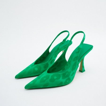 

TRAF Woman Transparent Heels Women Pumps Rhinestone High Heels Spring Summer 2022 Butterfly Heels Sandals Slingback Heeled Shoe