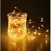 Unido Box 2 Pack LED Fairy String Lights, Warm White, 20 LED 7'ft/2m Copper Wire Battery Waterproof