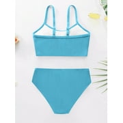 GYRATEDREAM Girls Maillots de bain Ensemble de bikini 2 pièces Spaghetti Strap High Waisted Bathing Suit Girls Maillots de bain avec coussin de poitrine
