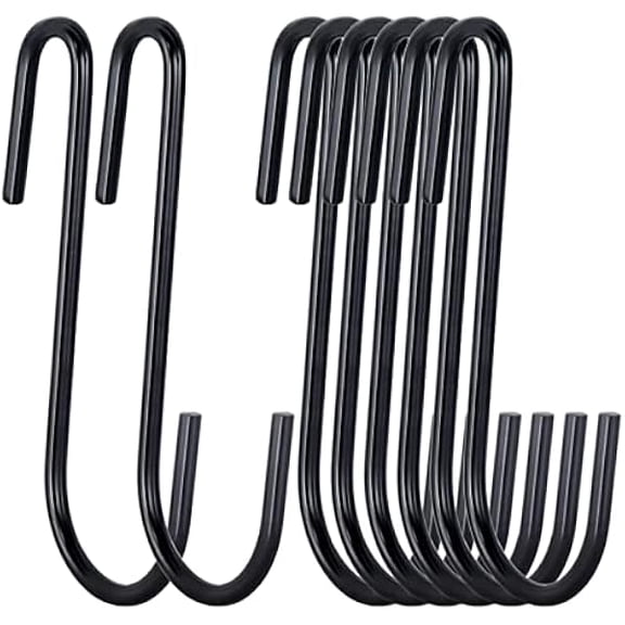 30 Pack 3 inch Heavy Duty S Hooks Black Pan Pot Holder Rack Hooks S Shaped Hanging Hooks Hangers for Kitchenware Spoons Pans Pots Utensils Clothes Bags Towels Plants