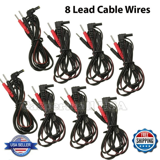 8 TENS Unit Lead Wires FOR INTENSITY 10 TENS 2500 3000 7000 EMS 7500