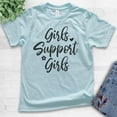 thumbnail image 2 of Kids Girls Support Girls Shirt, Youth Kids Girl T-Shirt, Girl Power Shirt, Feminist Shirt, Feminism Shirt, Light Blue, X-Large, 2 of 4