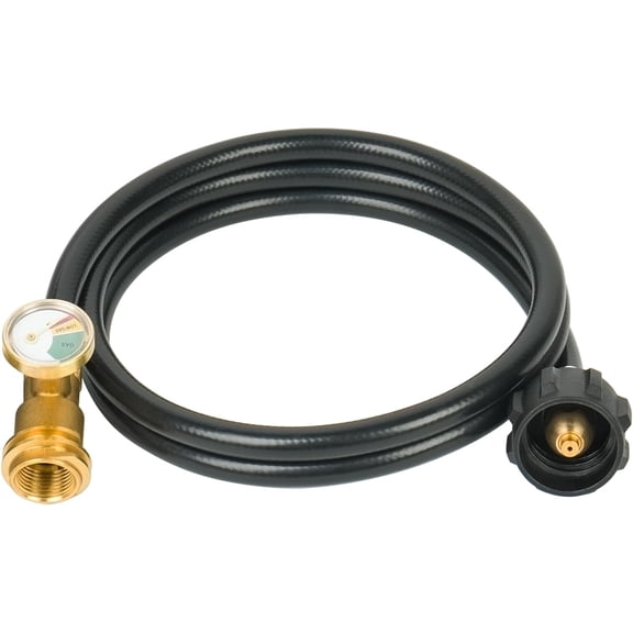 12FT Propane Extension Hose with Gauge, Propane Tank Extension Hose for RV, Gas Grill, Stove, Heater, Fire Pit and More