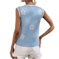 thumbnail image 4 of IROINID Gilet pour Femme Chandail à Col en V Chandail à Enfiler Couleur Unie Confortable Longueur Courte Sans Manches Hauts Blouse Chandail Tricoté, 4 of 7