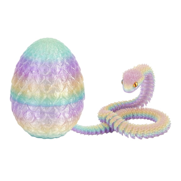 YWIYIUD 1Set Funny 3D Printed DragonEgg Flexible Surprise AnimalsFigurines Model FidgetDinosaur Eggs Toys Easter Egg BasketStuffer ArticulatedDragon Toy for Birthday Easter Holidays Gift Home Decor