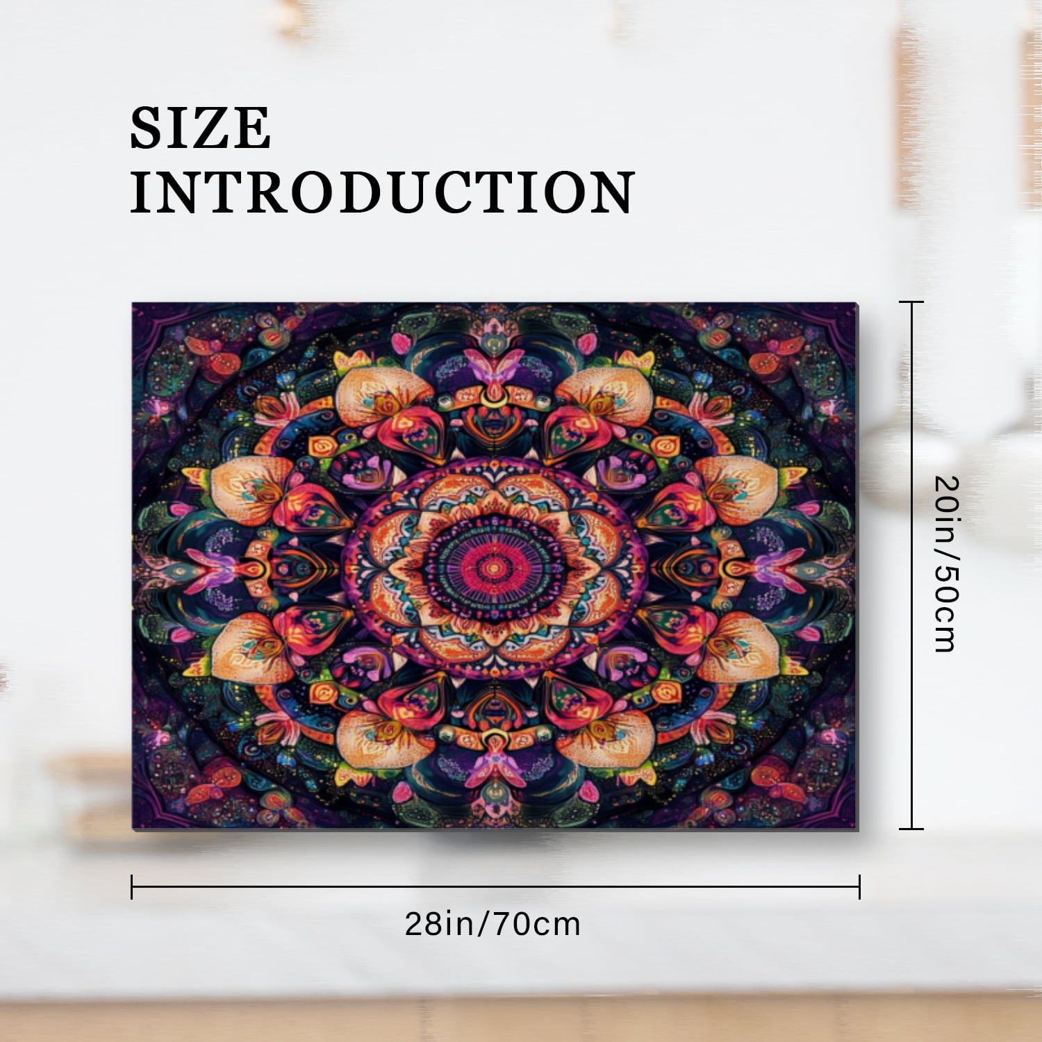 Stove Covers For Electric Glass Stoves, Vintage Floral Mandala Print Glass Heat Resistant Non-Slip Stovetop Protector, Square Kitchen Decor Mat for Kitchen RV (28×20 Inch)