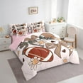 thumbnail image 3 of Manfei Girls Rugby 7 Pieces Bedding Comforter Set,Lovely Bow Tie Full Bedding Set,Girl Bowtie Daisy Fitted Sheet Flat Sheet For Children,Breathable Home Decor Reversible, 3 of 8