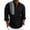 Black, variant on GrmtClth Mens Linen Shirt Long Sleeve Button Beach Shirt Casual Solid Plain Wedding Shirt Banded Collar Summer Tops Black 3XL