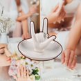 thumbnail image 6 of 2 Pcs Ceramic Jewelry Display Tray, Hand Ring Holder, Ceramic Jewelry Holder Dish Trinket Tray for Rings, Earrings, Necklace Organizer, Engagement, 6 of 6