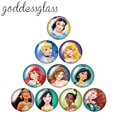 thumbnail image 2 of Princesas de Disney, Blancanieves, Alicia, Cenicienta, cabujón de cristal redondo, collar de espalda plana, fabricación de hallazgos, 12mm, 18mm, 20mm, 25mm, 10 piezas, 2 of 4