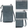 thumbnail image 3 of Blue*Cell Phone Bag Small Shoulder Purse Leather Travel RFID Card Slots Wallet Case, 3 of 5
