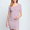 thumbnail image 1 of Ovzne Robes pour Femmes 2025 Robe pour Femme Jupe de Maternité Plissée Imprimée à la Mode pour Femme à Manches Courtes Col Rond Robe Mi-Mollet Robe de Printemps à Manches Courtes Imprimée Liquidation, 1 of 7