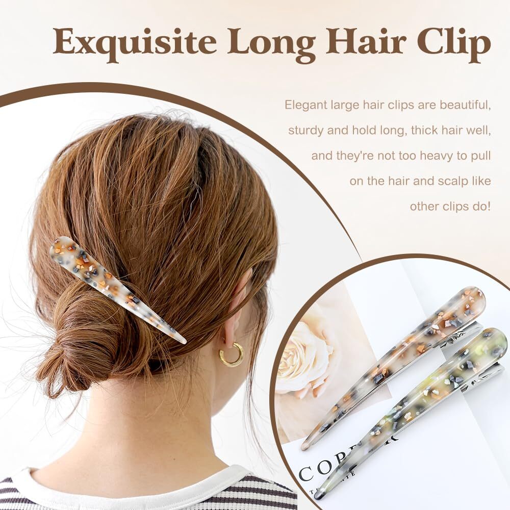 6 Pcs Large Alligator Hair Clips for Styling Salon Sectioning, 5.5 inch Non-Slip Duckbill Metal Clips for Women Thick and Thin Hair, BPink
