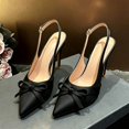thumbnail image 7 of Elegant Satin Pointed Toe Bow Classic Evening Heels Slim Stiletto Finish formal Dresses Women, 7 of 7