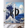thumbnail image 4 of Ocean Waves Sheer Curtains 96 Inch Long 2 Panels, Japanese Mountain Peaks Waves Letter Sky Light Filtering Rod Pocket Curtains, Sheer Voile Drapes for Living Room Bedroom, 52"x96", 4 of 8