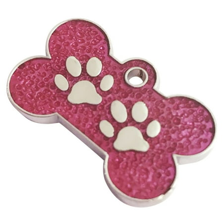 2PC Charm Bone Glitter Paw Dog Cat Tag Pendant Pet ID Collar - Walmart.com