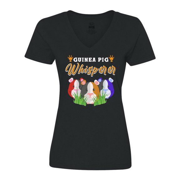 Inktastic Guinea Pig Whisperer Women's V-Neck T-Shirt