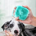 thumbnail image 3 of Bath Brush Scrubber Soft Silicone Pet Shower Grooming Shampoo Massage Dispenser For Short Long Haired Dogs And Cats (Blue+Pink), 3 of 7