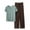 Green, variant on Women Cotton Pajamas Set Short Sleeve Top Capri Pants Sleepwear Pyjamas Plus Size Cozy Nightwear