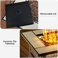 thumbnail image 6 of Ovios 30 Inch Propane Fire Pit CSA-Listed Outdoor Fire Pit Table, 50,000 BTU Wicker Gas Fire Pits for Outside with Lid and Lava Rock on Patio Deck Garden Backyard, 6 of 9