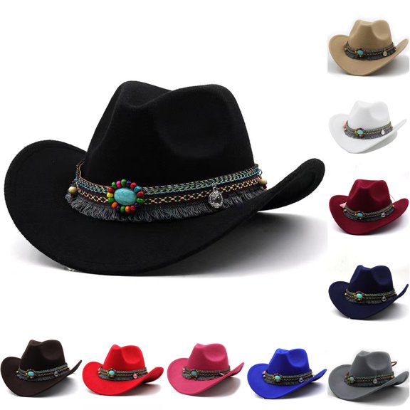 SUXIAN Kids Mini Cowboy Hat Stylish Fedora Boater Brim Classic British Western Party Boys Girls 54CM
