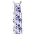 thumbnail image 4 of Gamivast Linen Summer jumpsuit for Women Floral Print Adjustable Strap Jumpsuit Bib Overalls Loose Fit Wide Leg Pants Breathable Soft Comfy Beach Holiday Outfit, 4 of 5