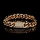 thumbnail image 2 of Pulsera con hebilla de solapa de circón para hombres y mujeres, cadena cubana de acero inoxidable, chapado en oro, joyería de pulsera de titanio, Hip Hop, 12mm Fivean unisex, 2 of 2