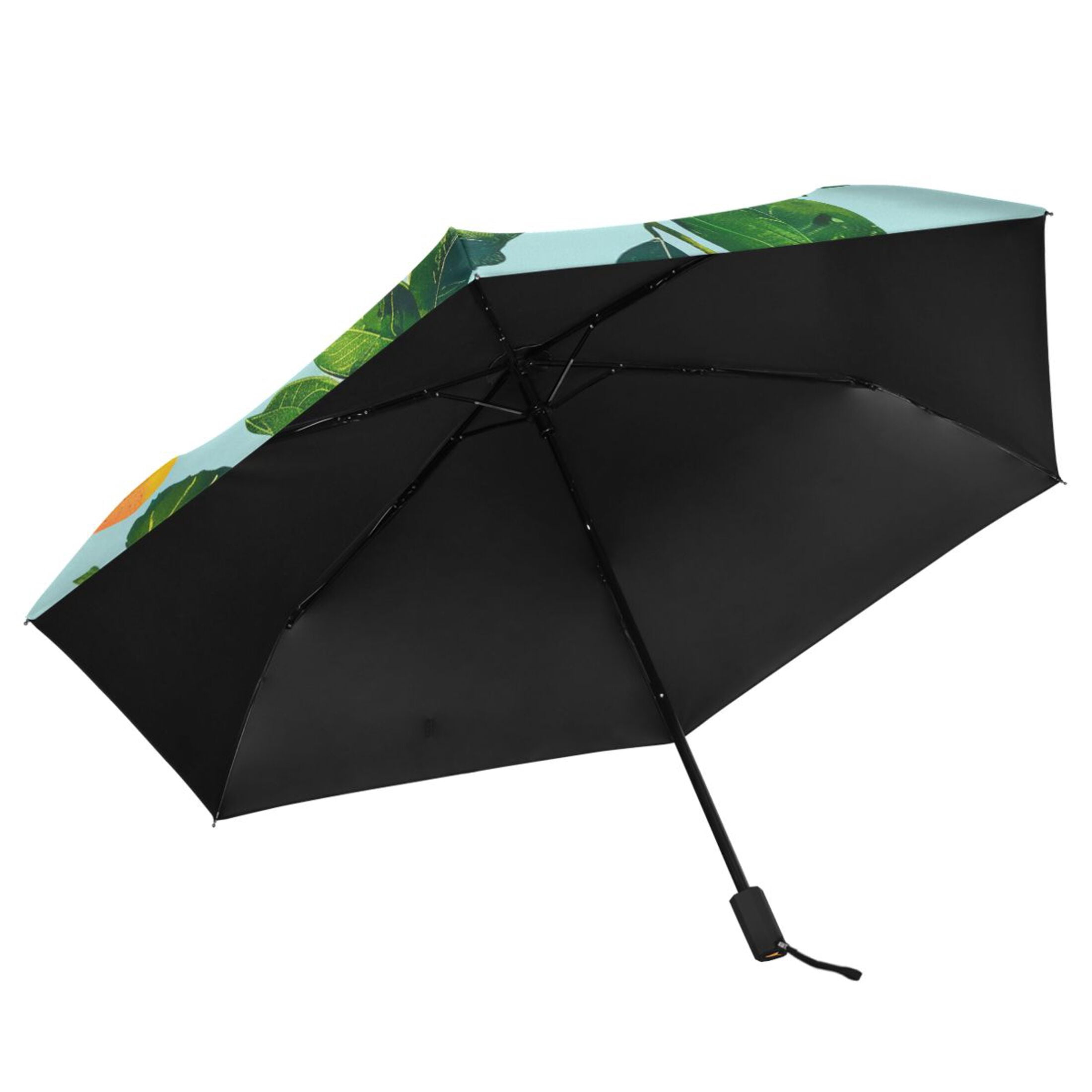 ALAZA Lemon Leaves UPF 50+ Compact Folding Umbrella for Rain Travel Umbrella Packable