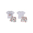 thumbnail image 2 of Suealasg Toddler Baby Boys 4th of July Shorts Set Short Sleeve Letters Print T-shirt +Cow Shorts 0-3 Years Summer Independence Day Western Outfit, 2 of 8