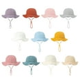 thumbnail image 2 of Baby Girl Sun Hats, Summer Baby Hats, UPF 50+Toddler Sun Hat, Beach Wide Brim Bucket Hat for Infant Girl Boy 0-12 Months, 2 of 2