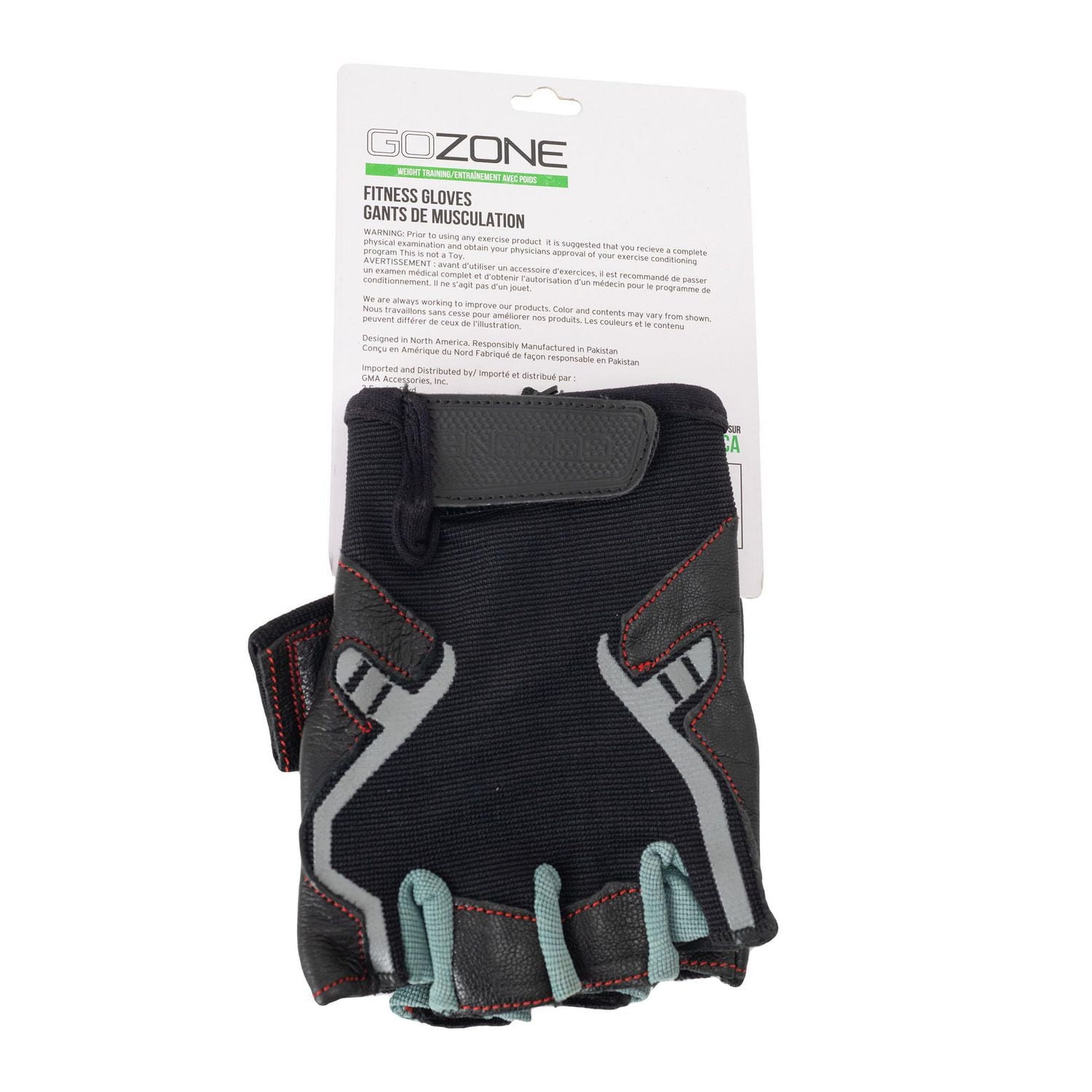 GoZone Weight Gloves – Traditional Style – S/M – Black/Red, Half-finger design